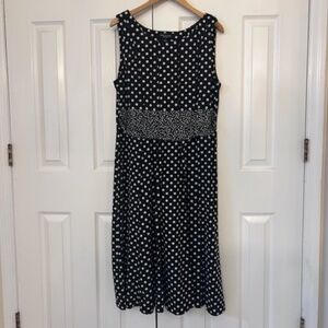 Perceptions Polka Dot Dress A Line Black White 16